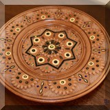 D103. Carved wooden plate 7.5” - $14